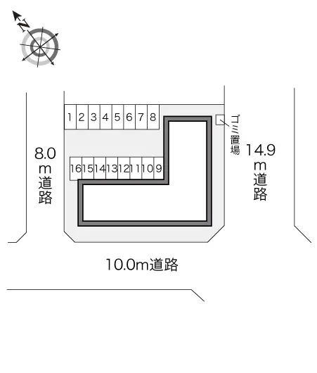 ★手数料０円★札幌市北区屯田一条２丁目　月極駐車場（LP）